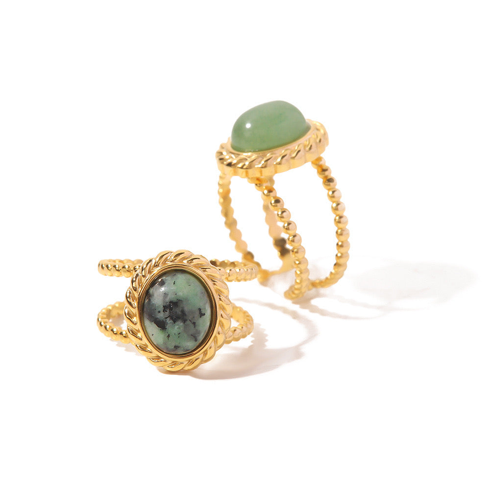 Hot-Selling High-End Niche Green Gradient Ring