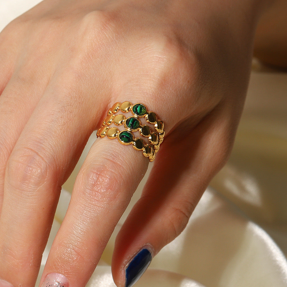 Hot Selling High-End Niche Green Ring