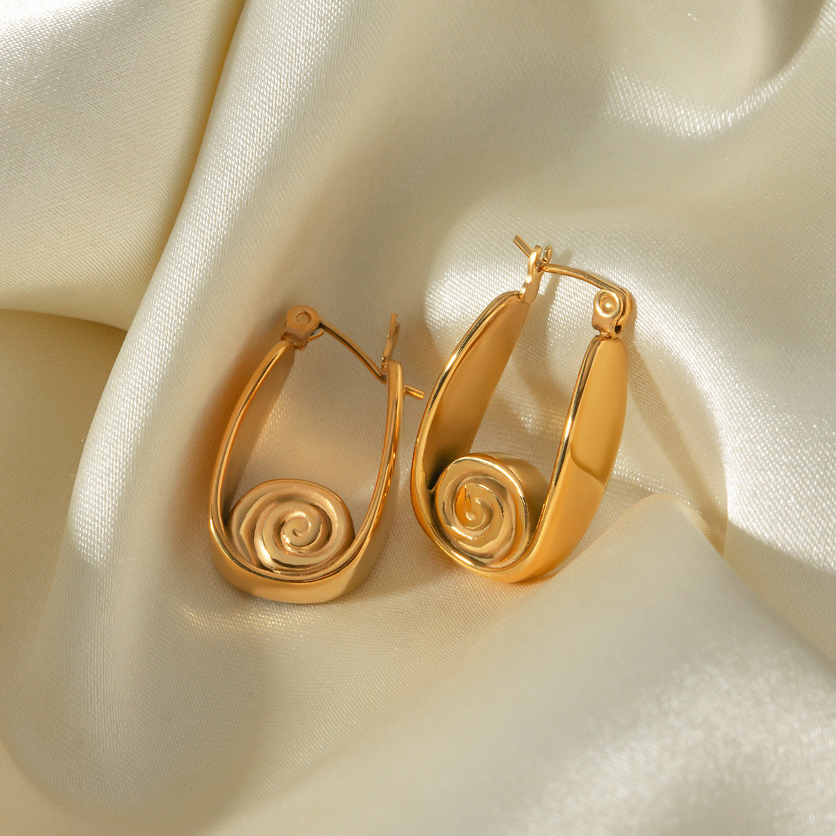 New Glossy Temperament High-End Round Rose Earrings