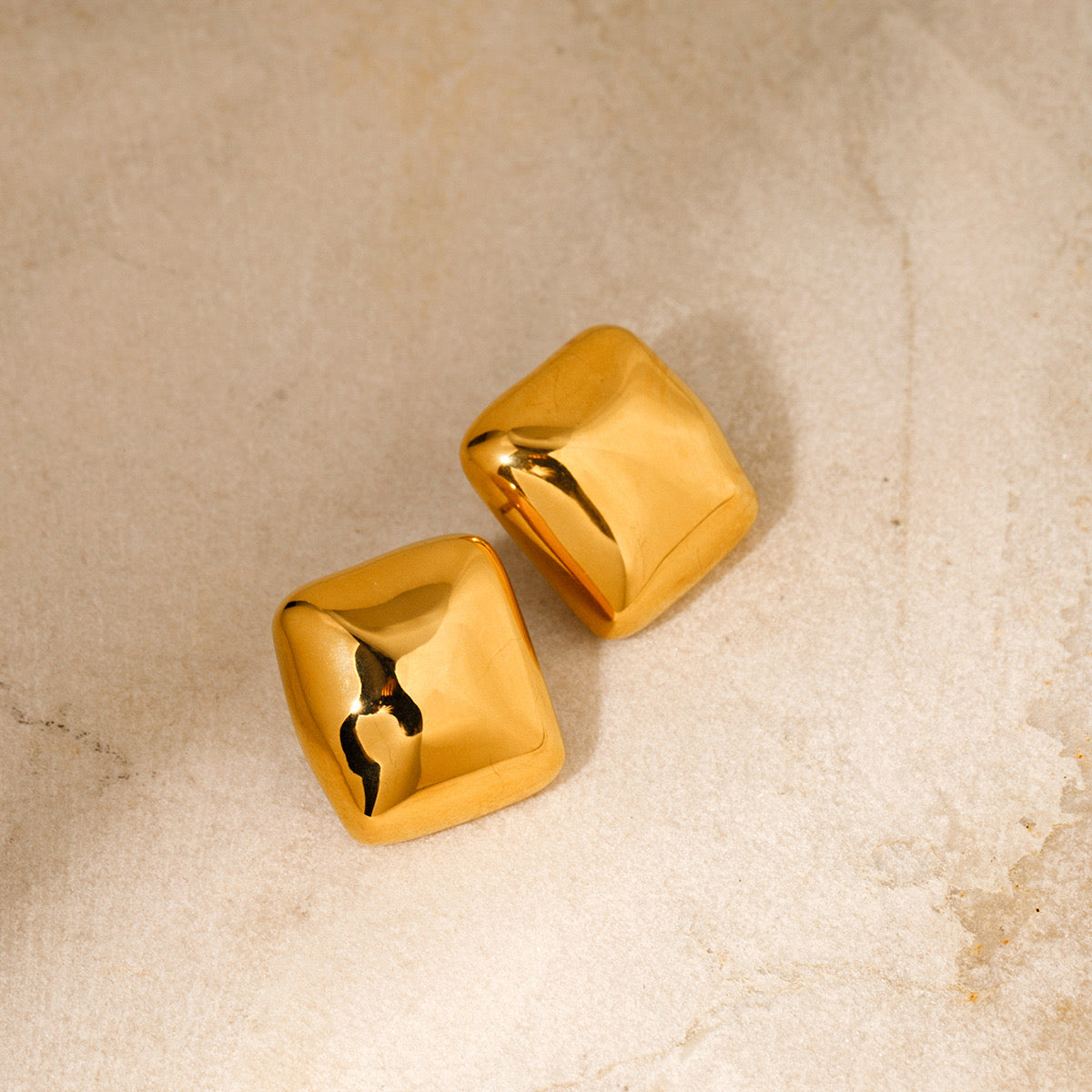 New Glossy Temperament High-End Square Earrings