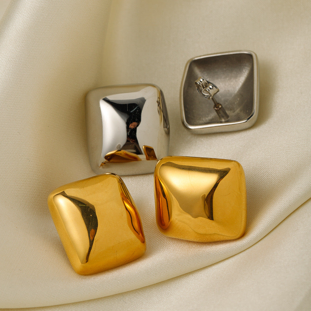 New Glossy Temperament High-End Square Earrings