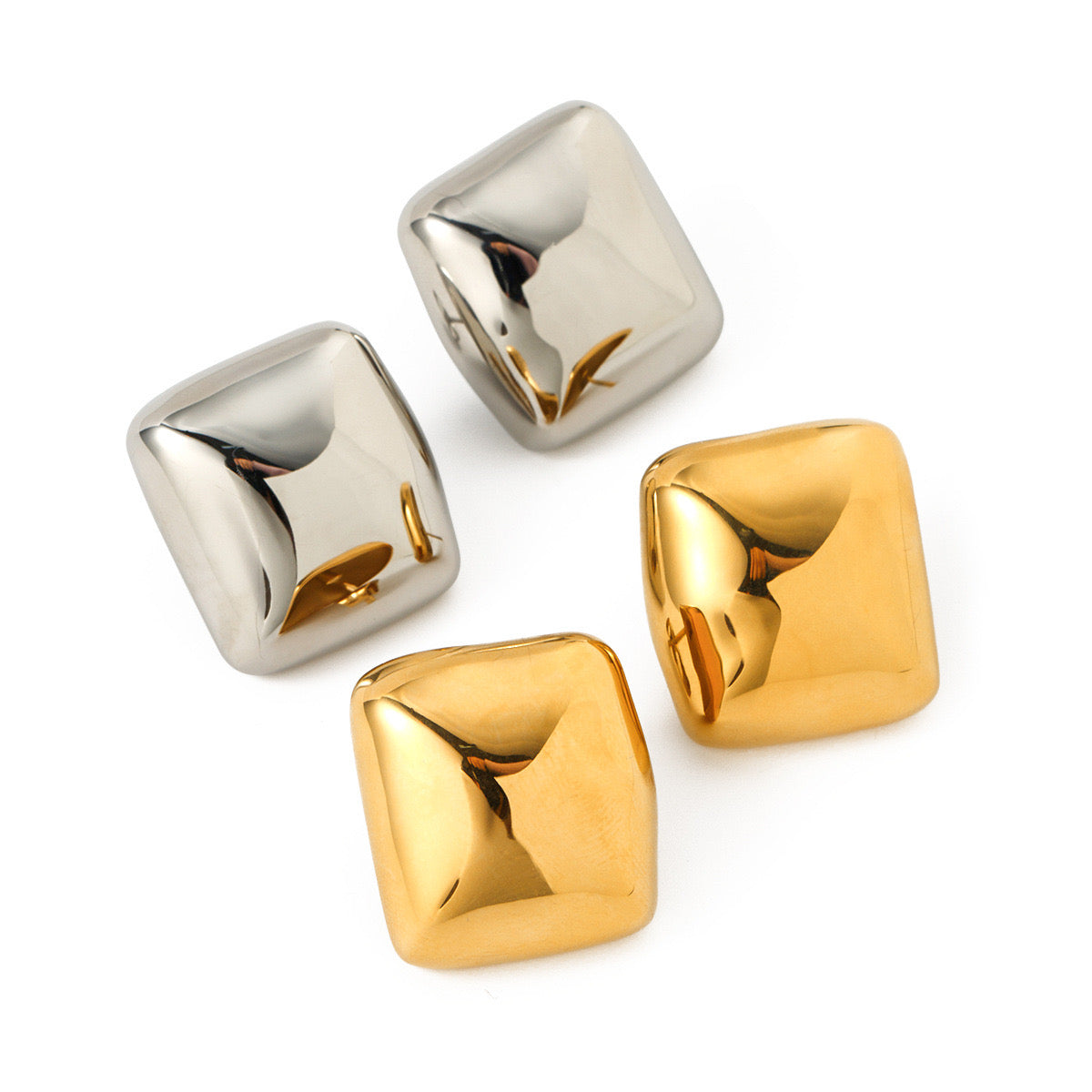 New Glossy Temperament High-End Square Earrings