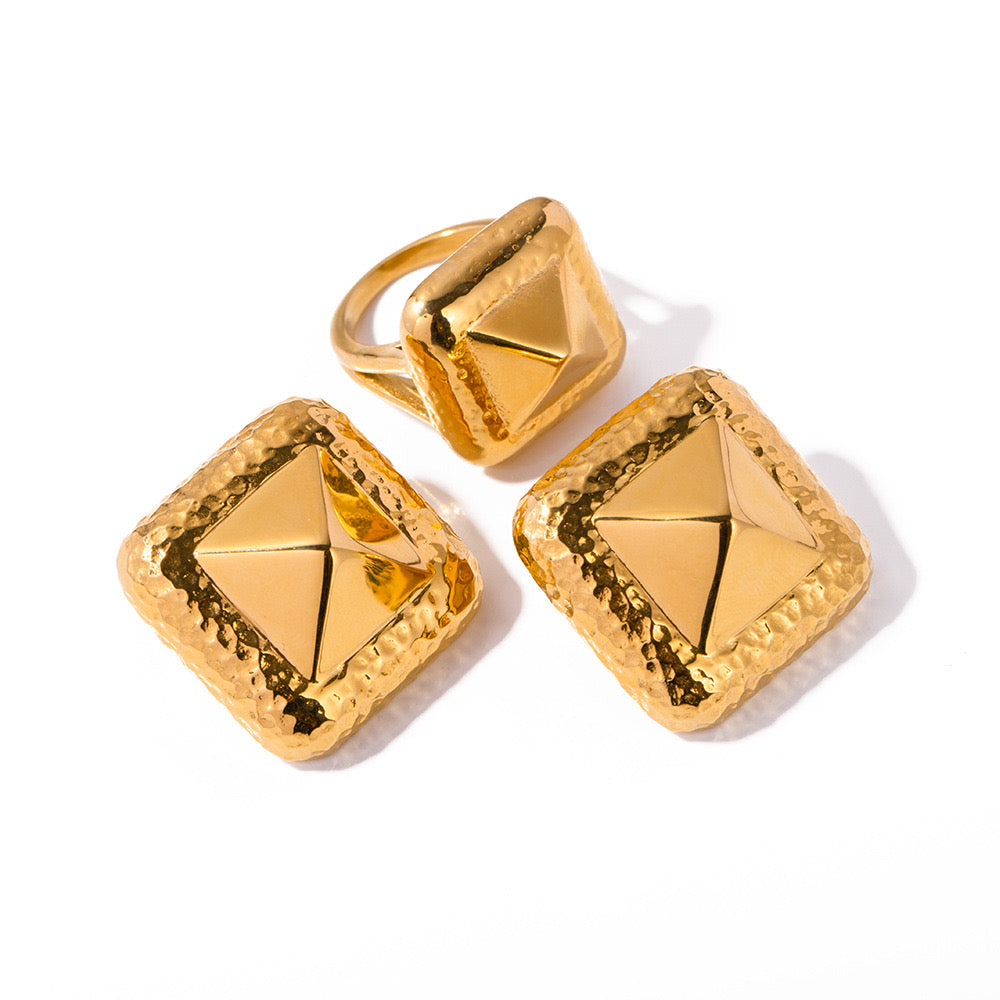 New Glossy Temperament High-End Square Shiny Earrings