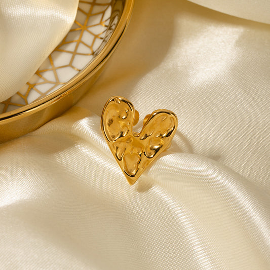 New Golden Glossy Temperament High-End Love Ring