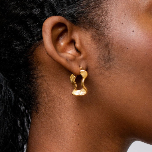 High-End New Golden Wave Earrings