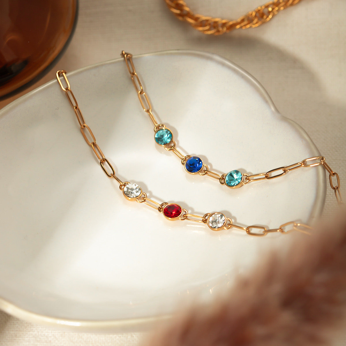 High-End Light Luxury Simple Fashion Multi-Color Gemstone Bracelet