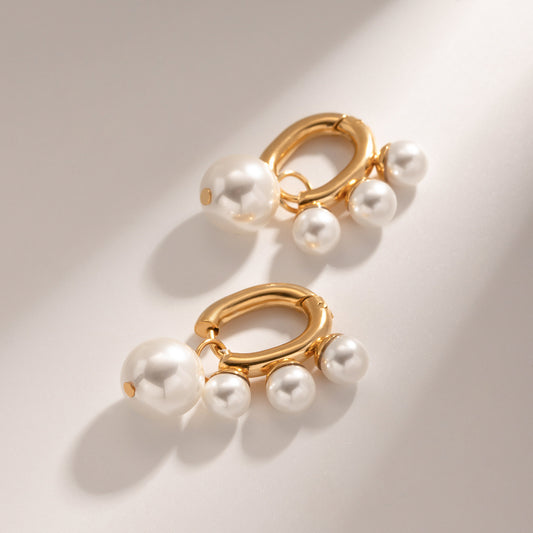 High-End Light Luxury Simple Fashion Multiple Pearl Earrings