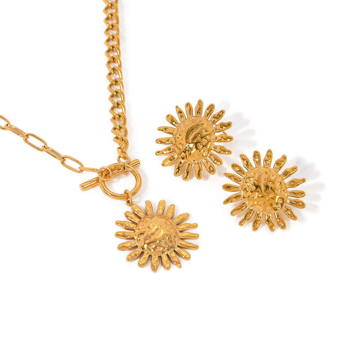 High-End Light Luxury Simple Fashion Small Daisy Earrings Necklace