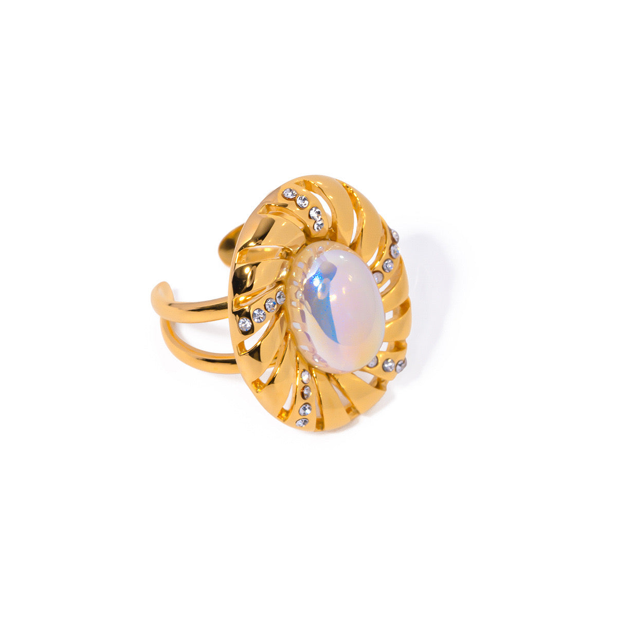 High-End Light Luxury Simple Fashion Shiny Gemstone Ring