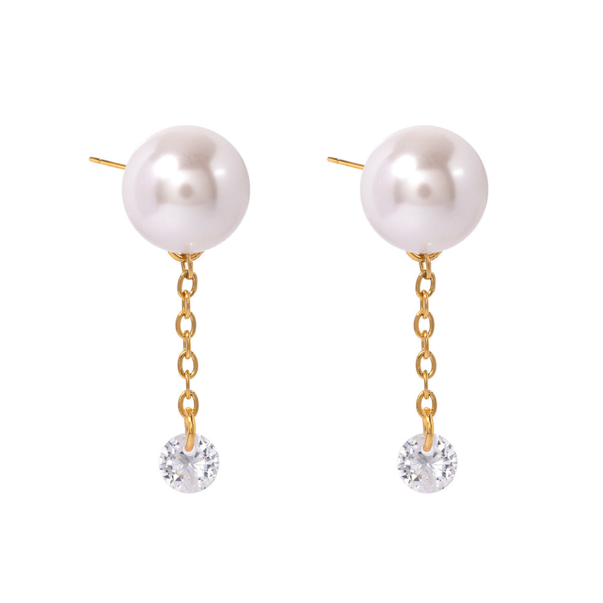 High-End Light Luxury Simple Fashion Shiny Pearl Pendant Earrings