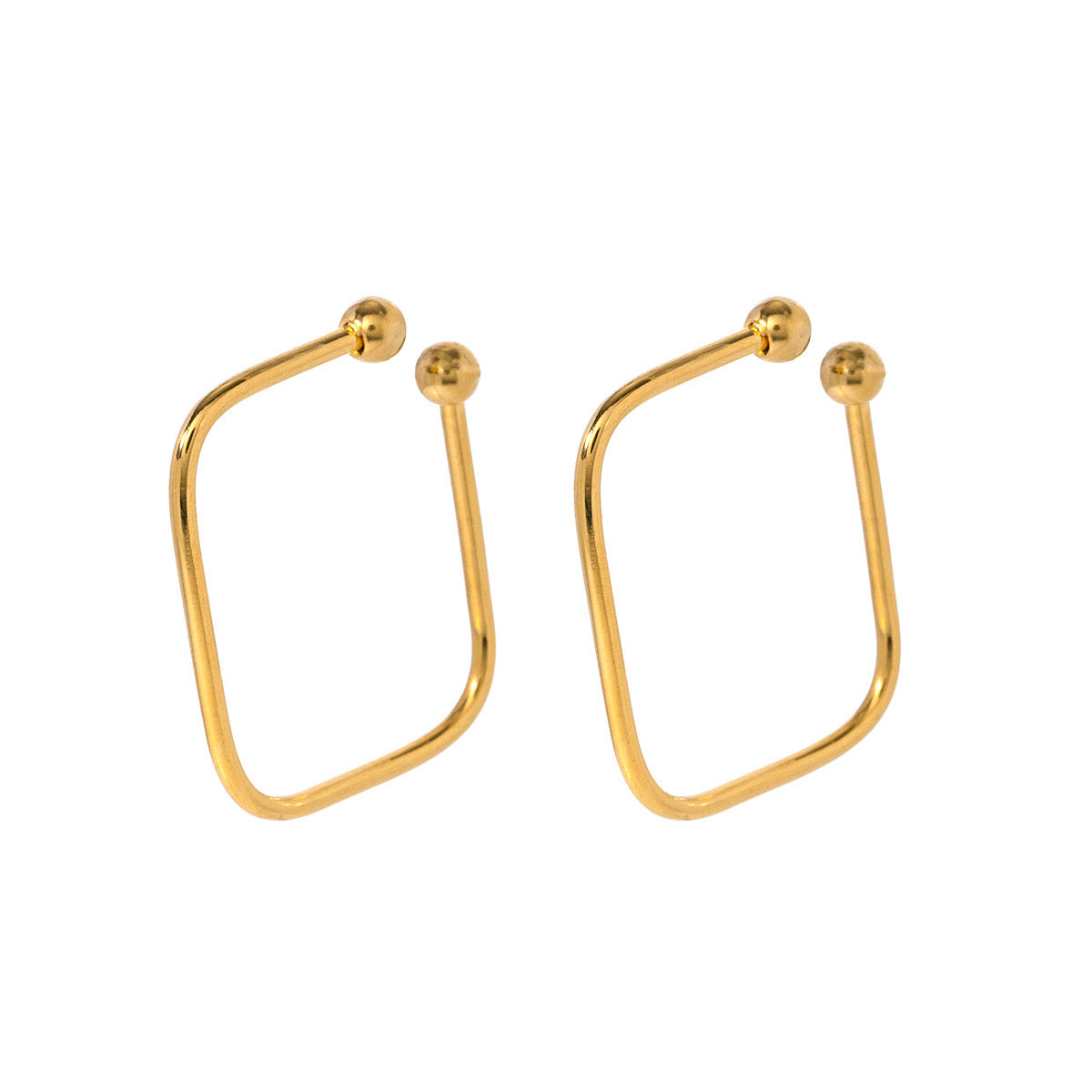 High-End Light Luxury Simple Fashion Shiny Square Thin Earrings