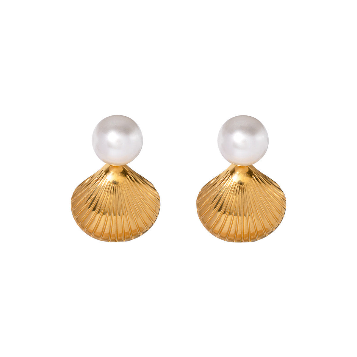 High-End Light Luxury Simple Fashion Shiny Shell Pearl Earrings