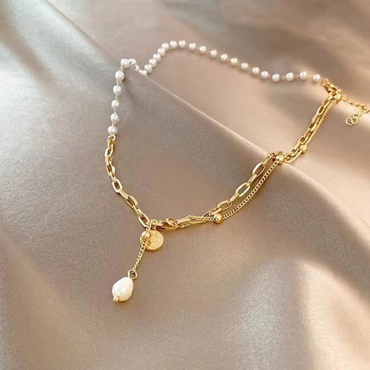 Premium Gold Pearl Half Strand Necklace