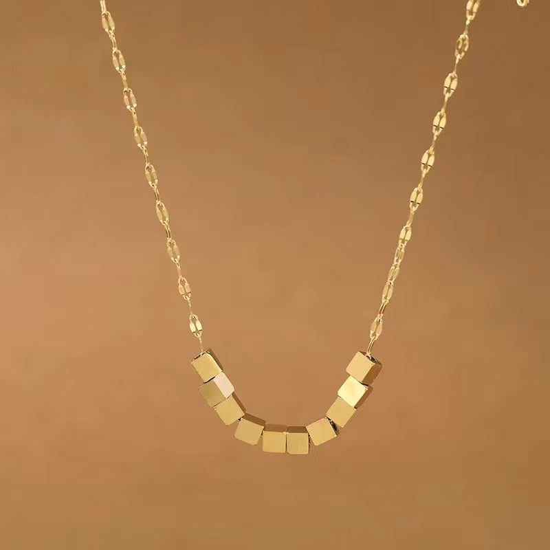 Premium Gold Square Necklace