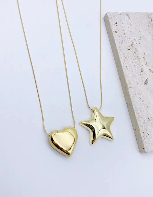 Premium Metal Love Star Necklace