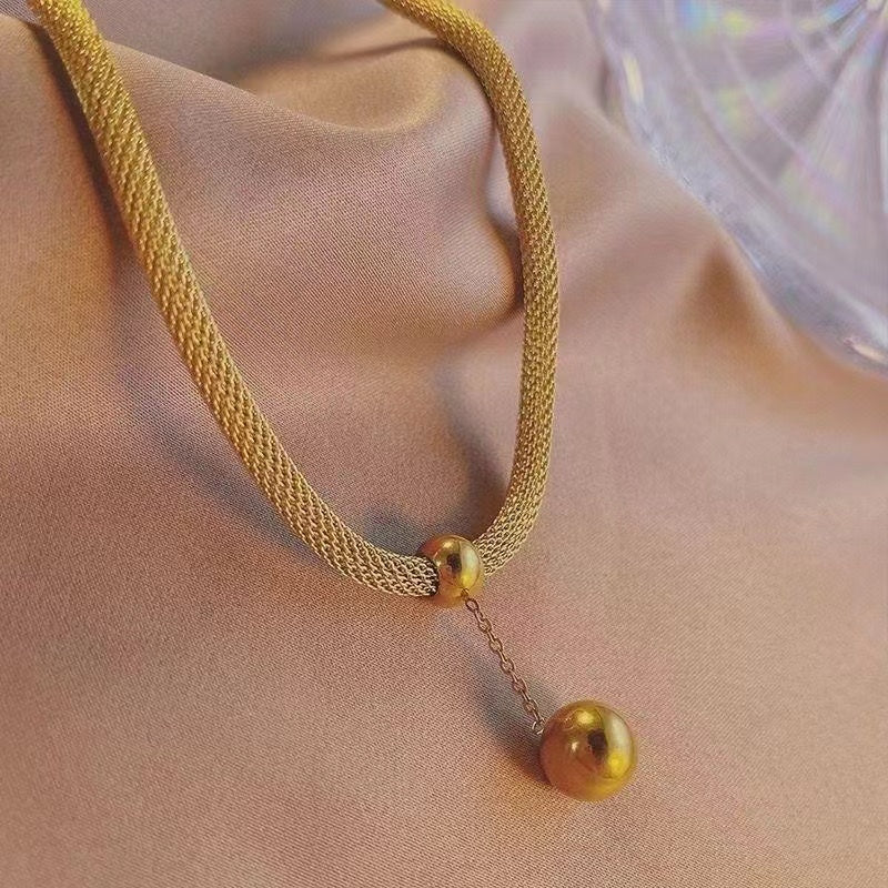 High-End Metal Ball Thick Chain Necklace