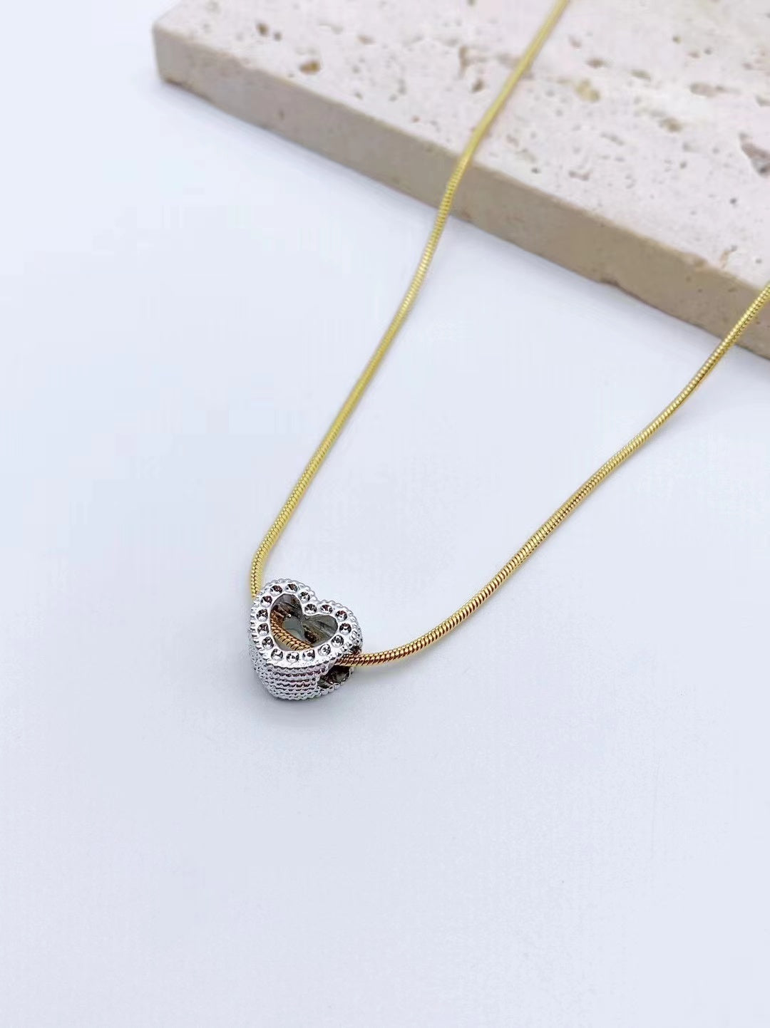 High-Grade Metal Heart Hollow Lettering Necklace